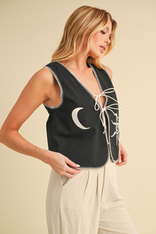 Aemi+CoAemi+CoEmbroideredTiedFrontVestCoat2
