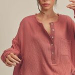 Exposed Half Button Top