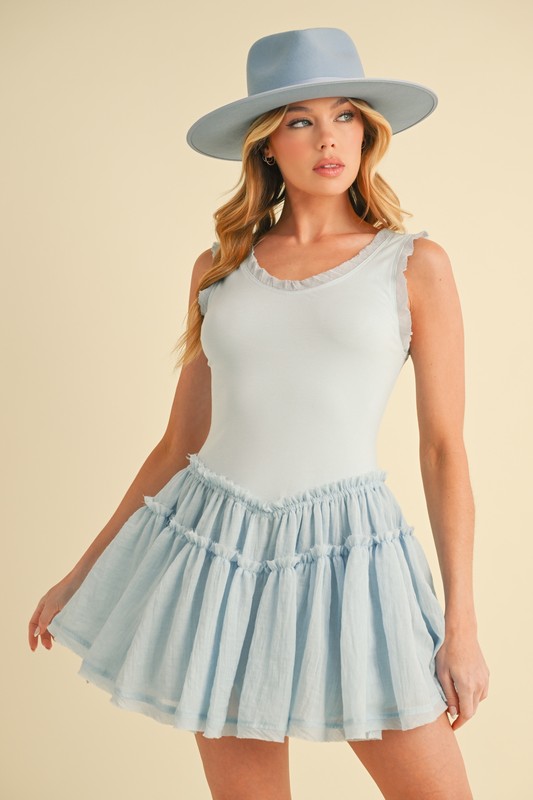 Aemi+CoAemi+CoFrillSleevelessDropWaistMiniDress0