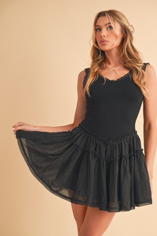 Aemi+CoAemi+CoFrillSleevelessDropWaistMiniDress0