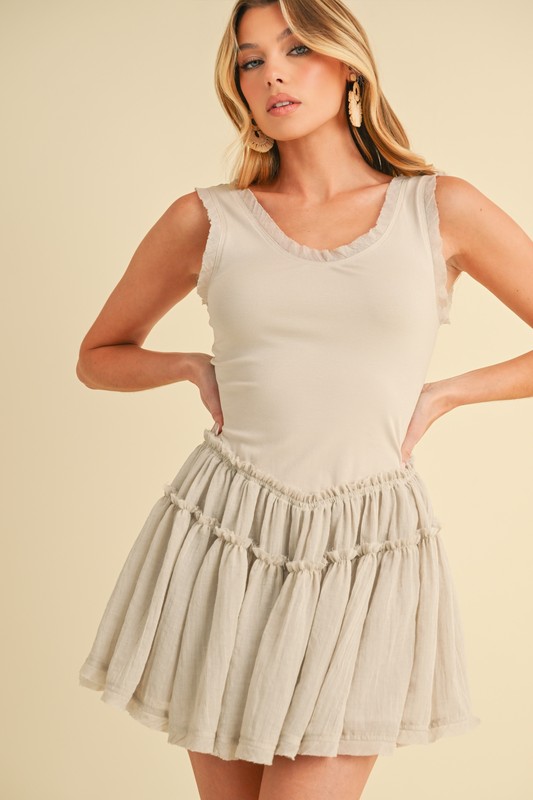 Aemi+CoAemi+CoFrillSleevelessDropWaistMiniDress1
