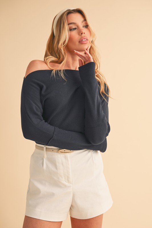 Aemi+CoAemi+CoOneShoulderLongSleeveKnitTop1
