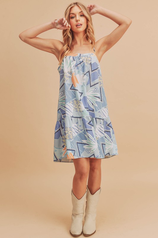 Aemi+CoAemi+CoPrintedRuffledHemSquareNeckMiniCamiDress0