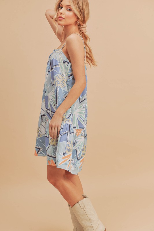 Aemi+CoAemi+CoPrintedRuffledHemSquareNeckMiniCamiDress3