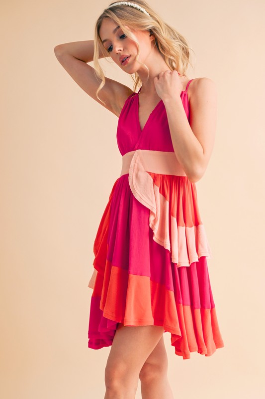 Aemi+CoAemi+CoRuffledColorBlockSleevelessMiniDress8