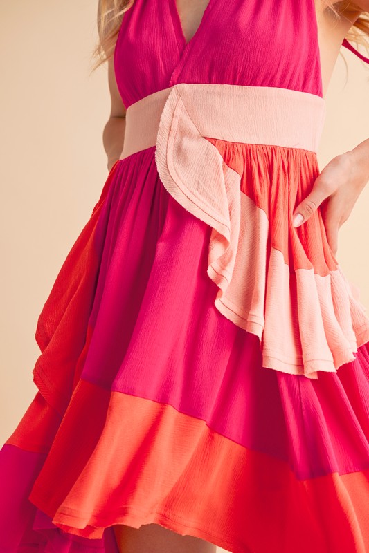 Aemi+CoAemi+CoRuffledColorBlockSleevelessMiniDress9