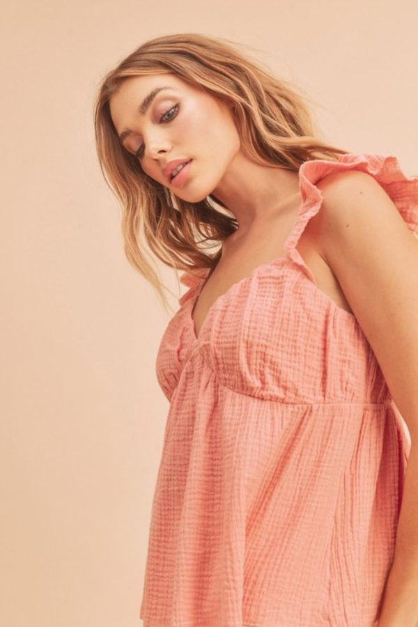 Sweetheart Neck Ruffled Strap Top
