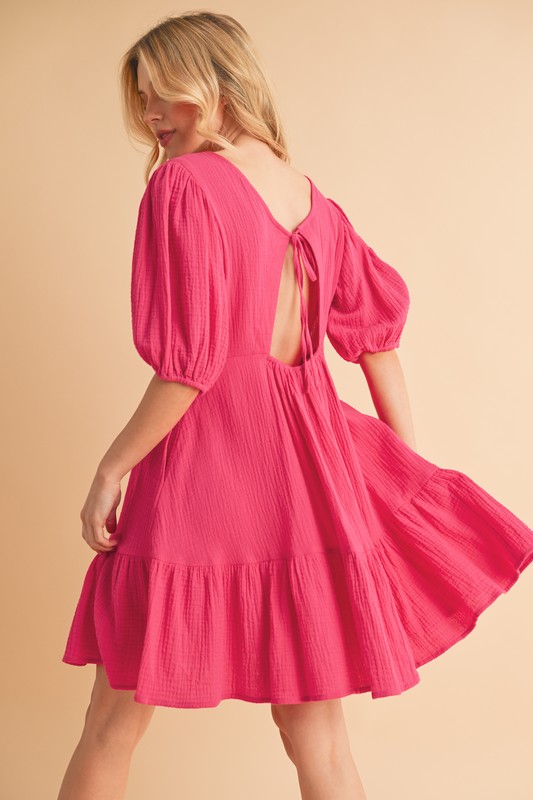 Aemi+CoAemi+CoTiedBackRuffledShortSleeveMiniDress1