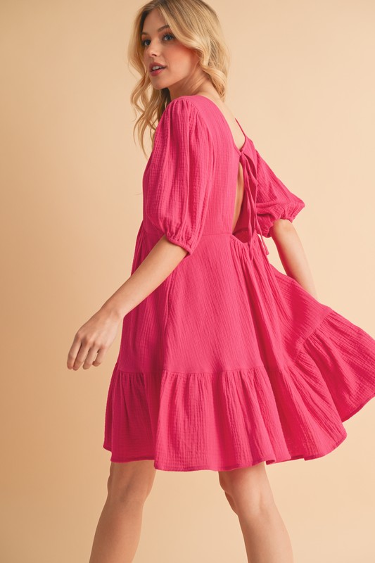 Aemi+CoAemi+CoTiedBackRuffledShortSleeveMiniDress3