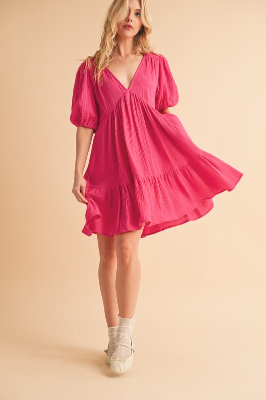 Aemi+CoAemi+CoTiedBackRuffledShortSleeveMiniDress5
