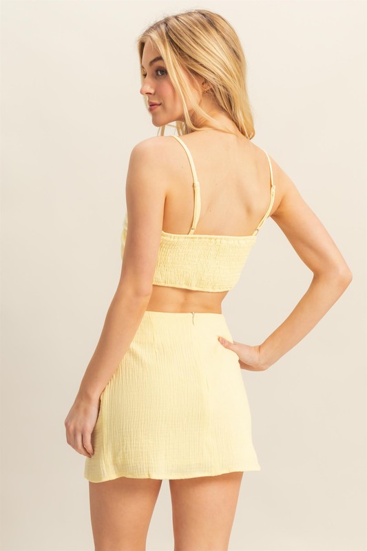 HYFVEHYFVERuchedBraTopandMiniSkirtSet2