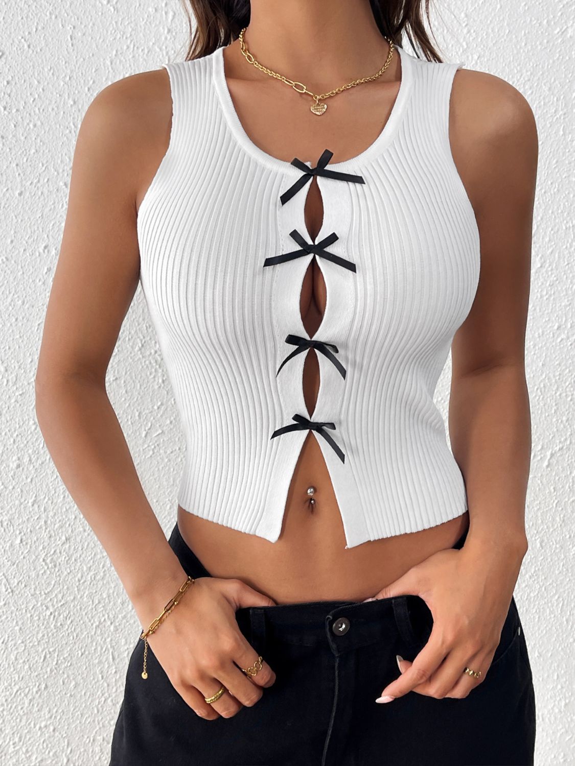 PerfeePerfeeBowFrontRoundNeckTank2