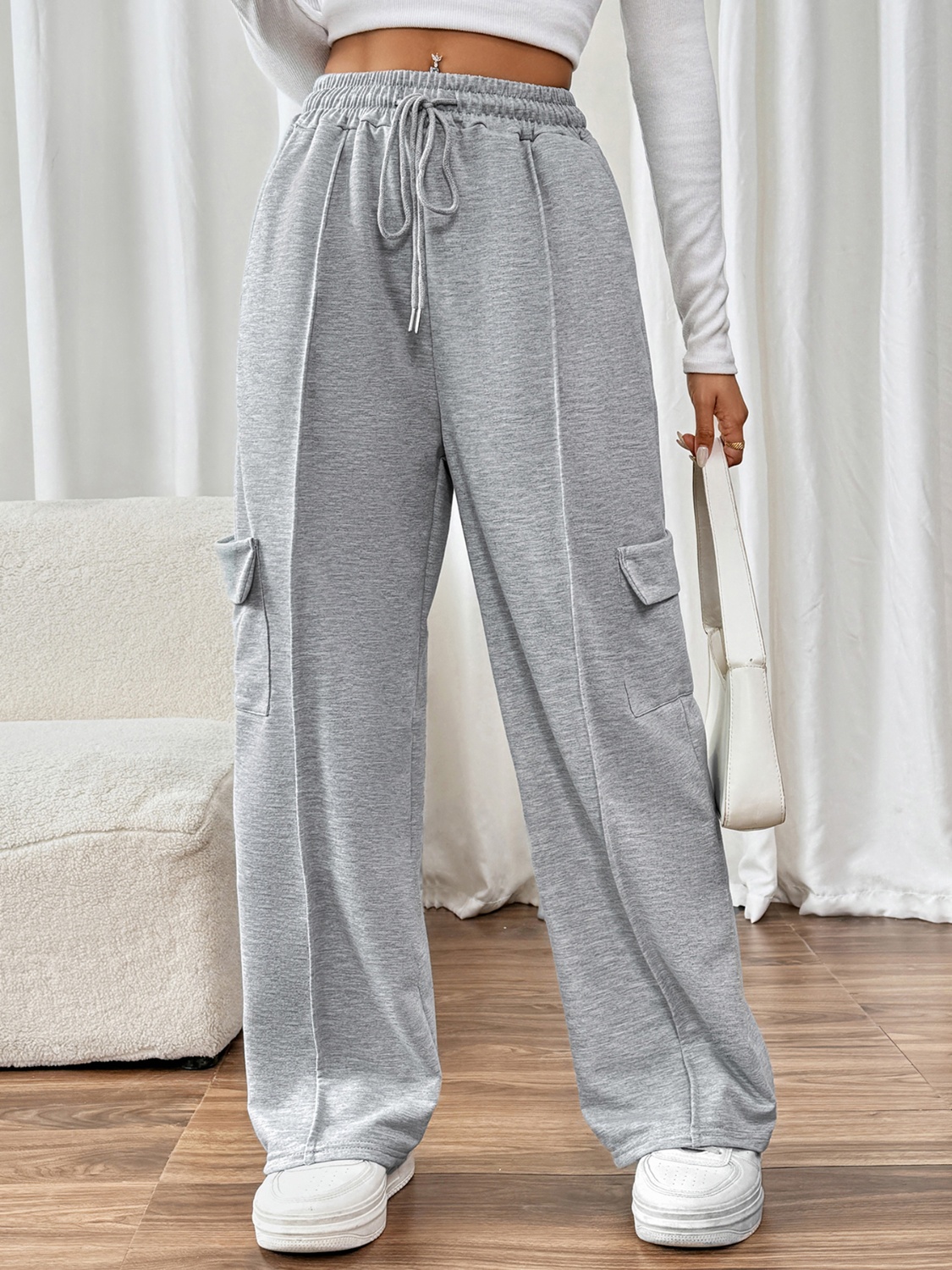 PerfeePerfeeDrawstringWideLegPantswithPockets3