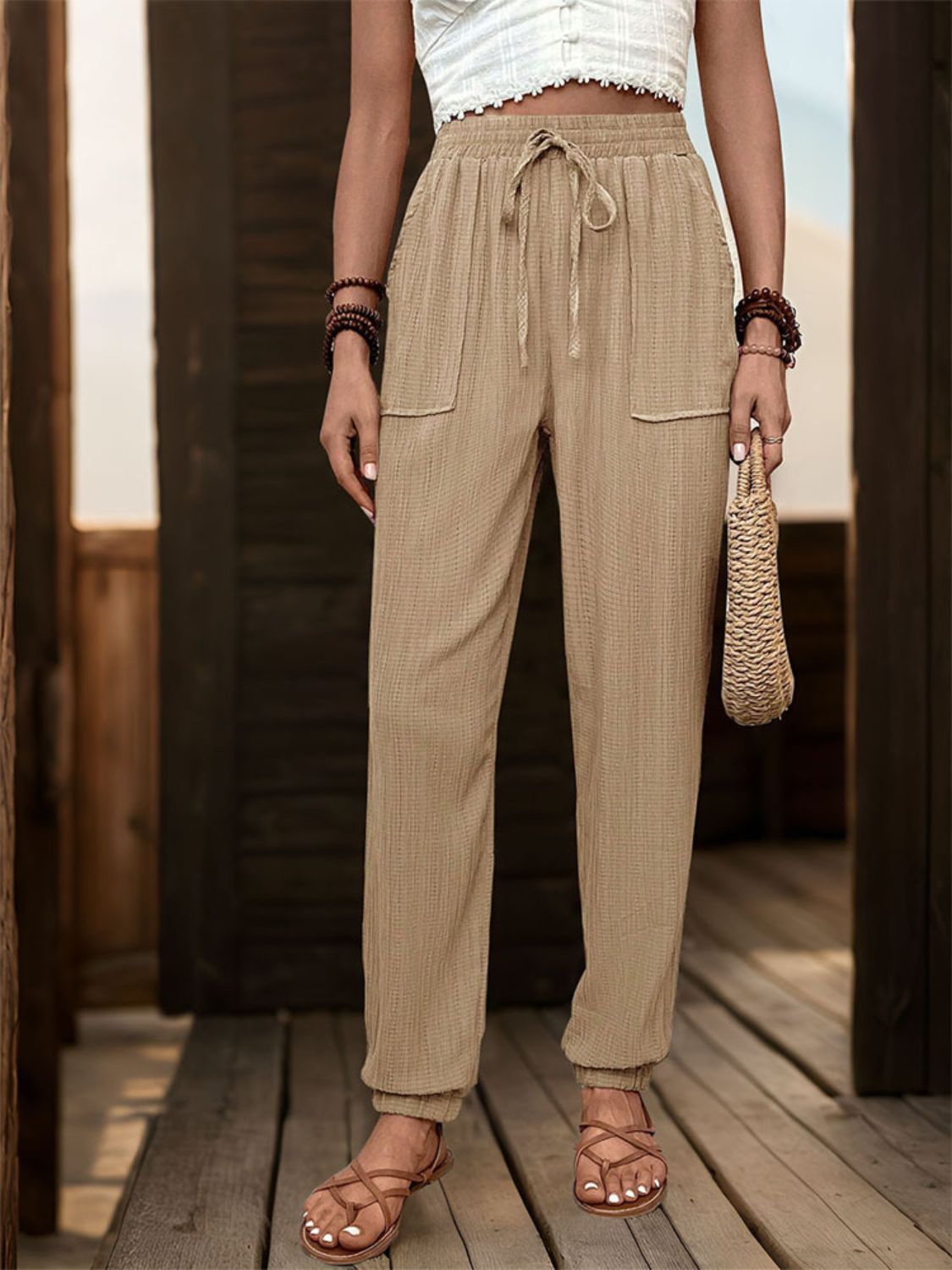 PerfeePerfeeTexturedHighWaistJoggers2