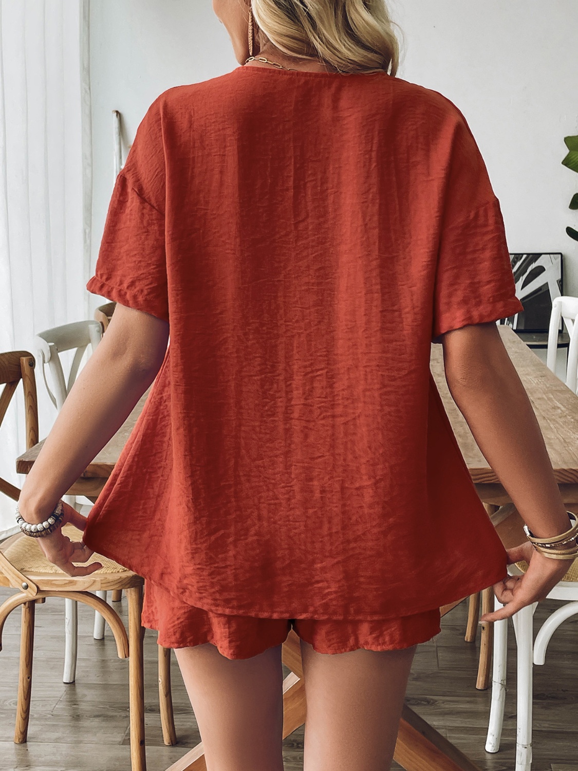 PerfeeTieFrontShortSleeveTopandShortsSet5