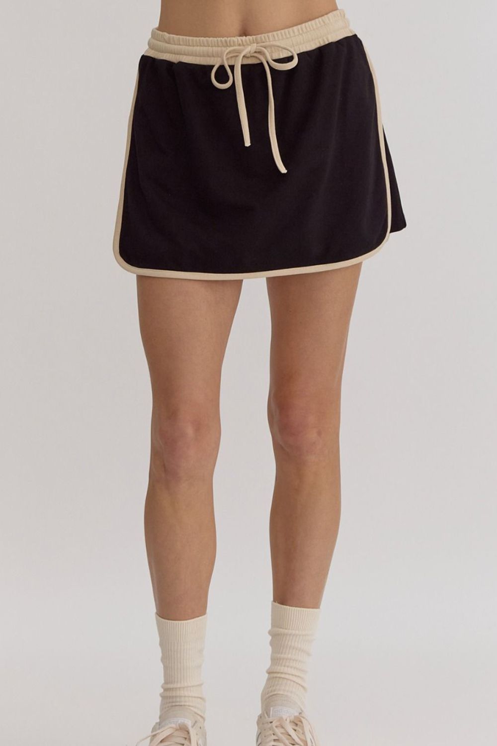 SYNZContrastTrimRoundNeckTopandSkortSet17