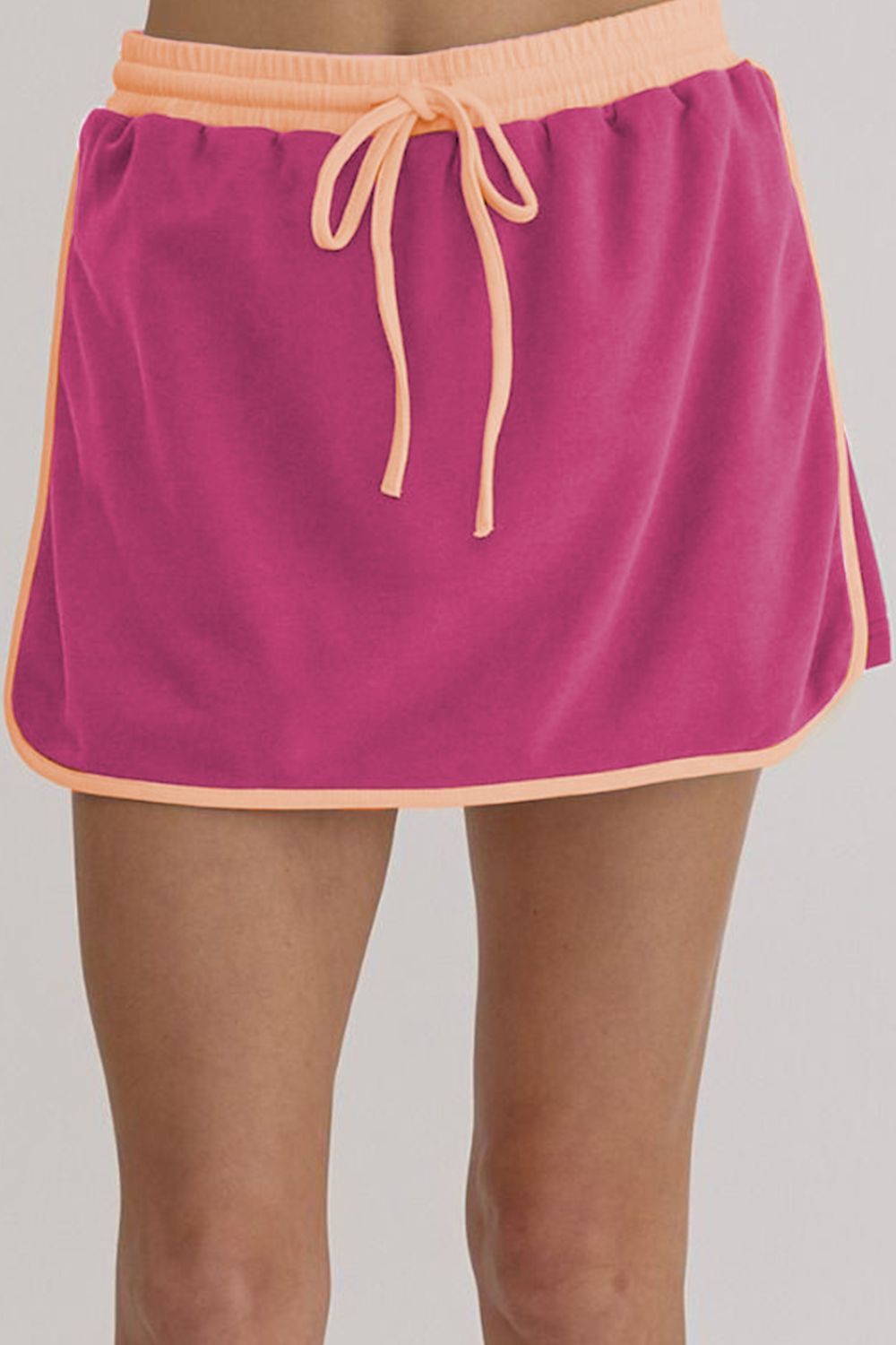 SYNZContrastTrimRoundNeckTopandSkortSet23
