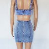 Slit Denim Dress - Image 5