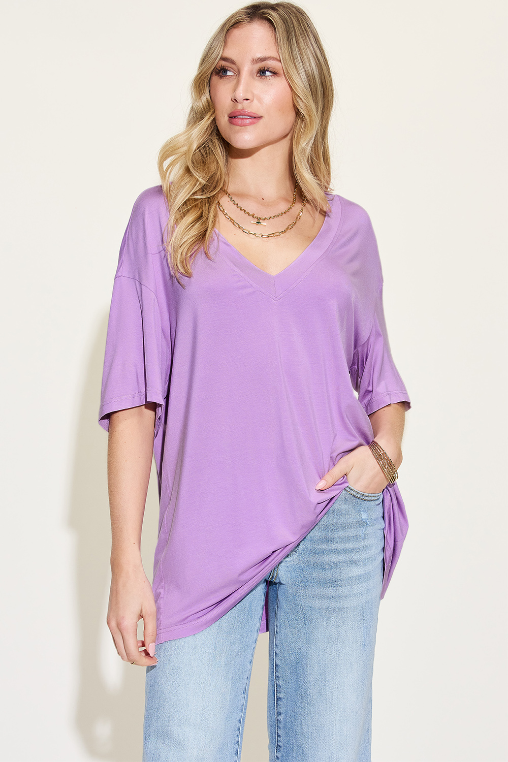 BasicBaeBasicBaeFullSizeBambooV-NeckDropShoulderT-Shirt18