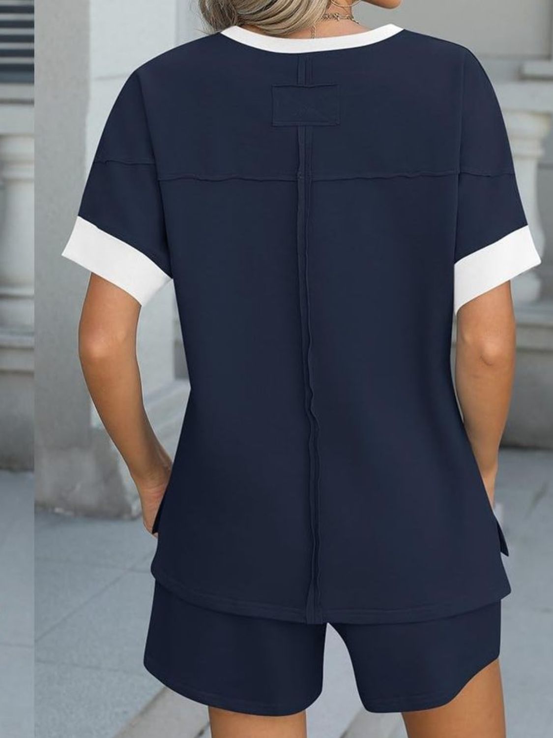 ChicComfortRoundNeckShortSleeveTopandShortsSet4