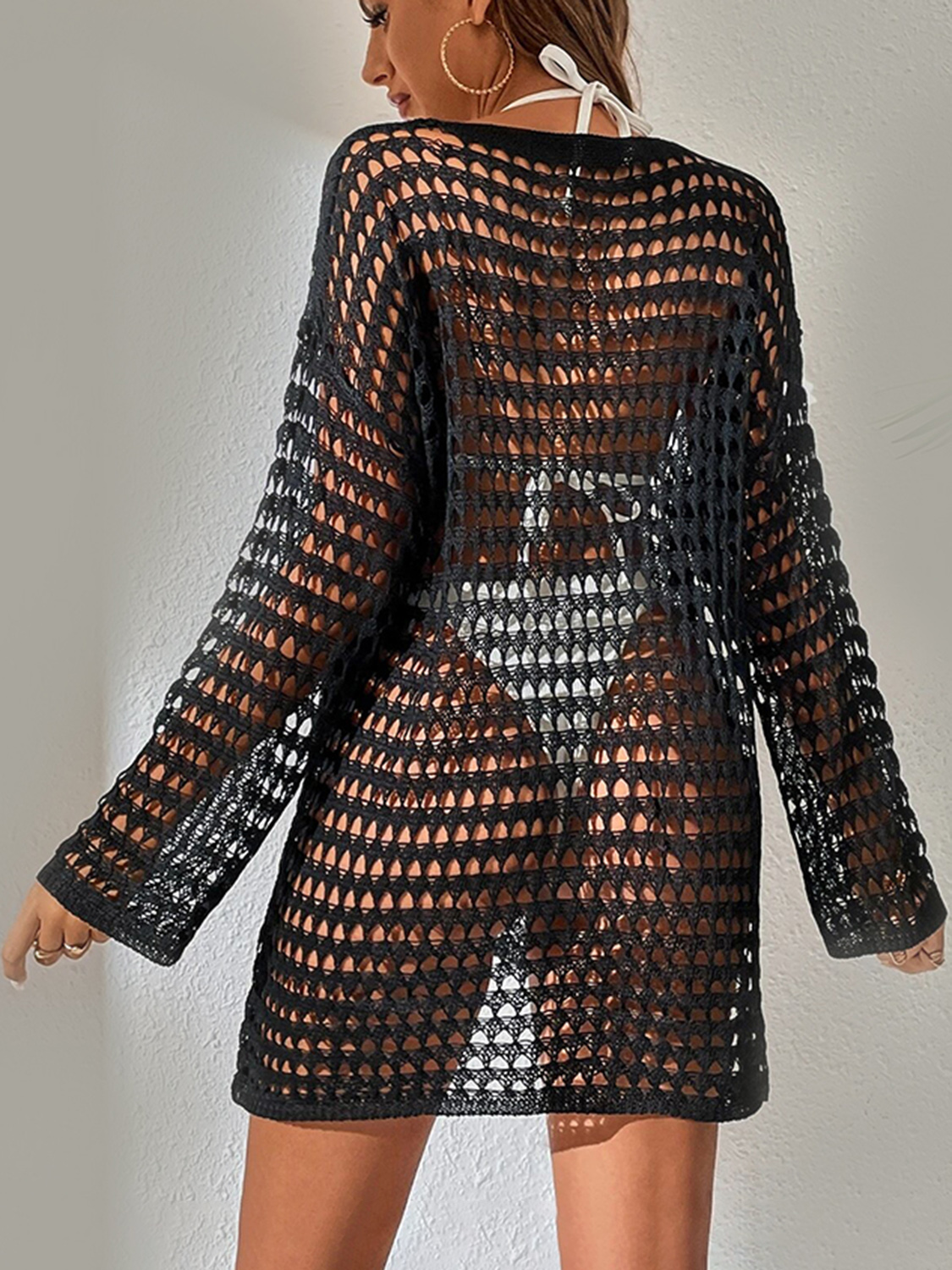 D&JApparelOpenworkBoatNeckLongSleeveCover-Up9