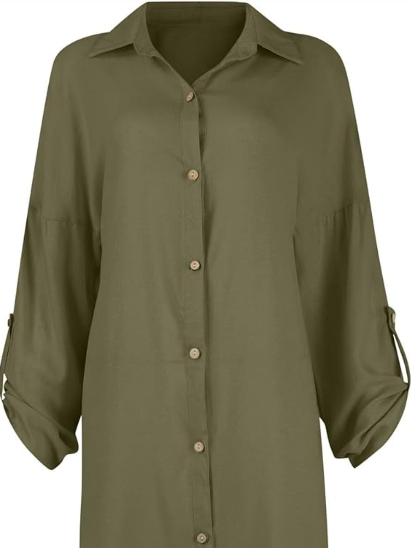 PassionFlowerButtonDownLongSleeveShirtDress10