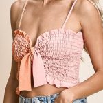 Musa Smocked Ribbon Top