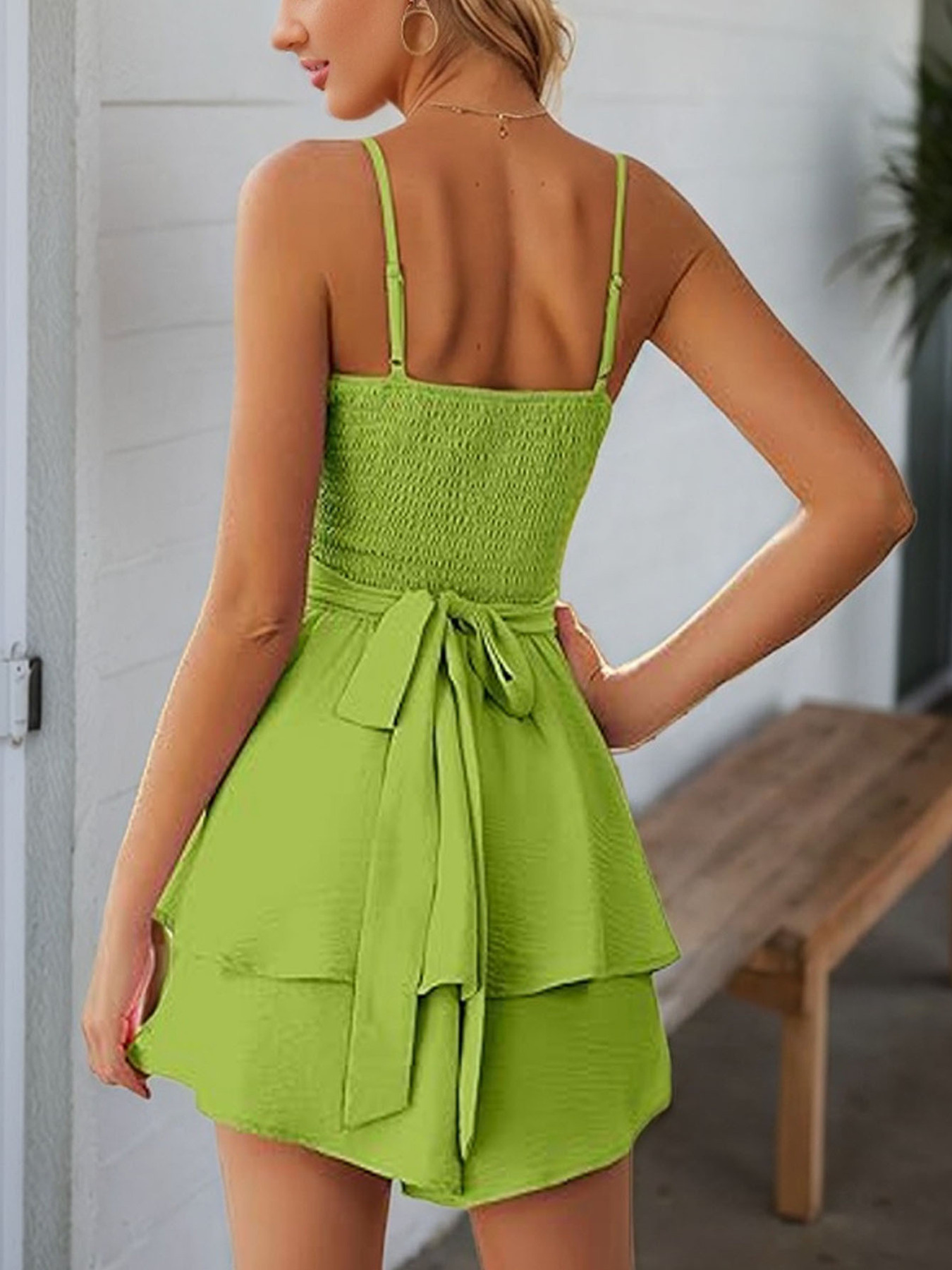 EEskiSmockedCut-OutMiniDress1