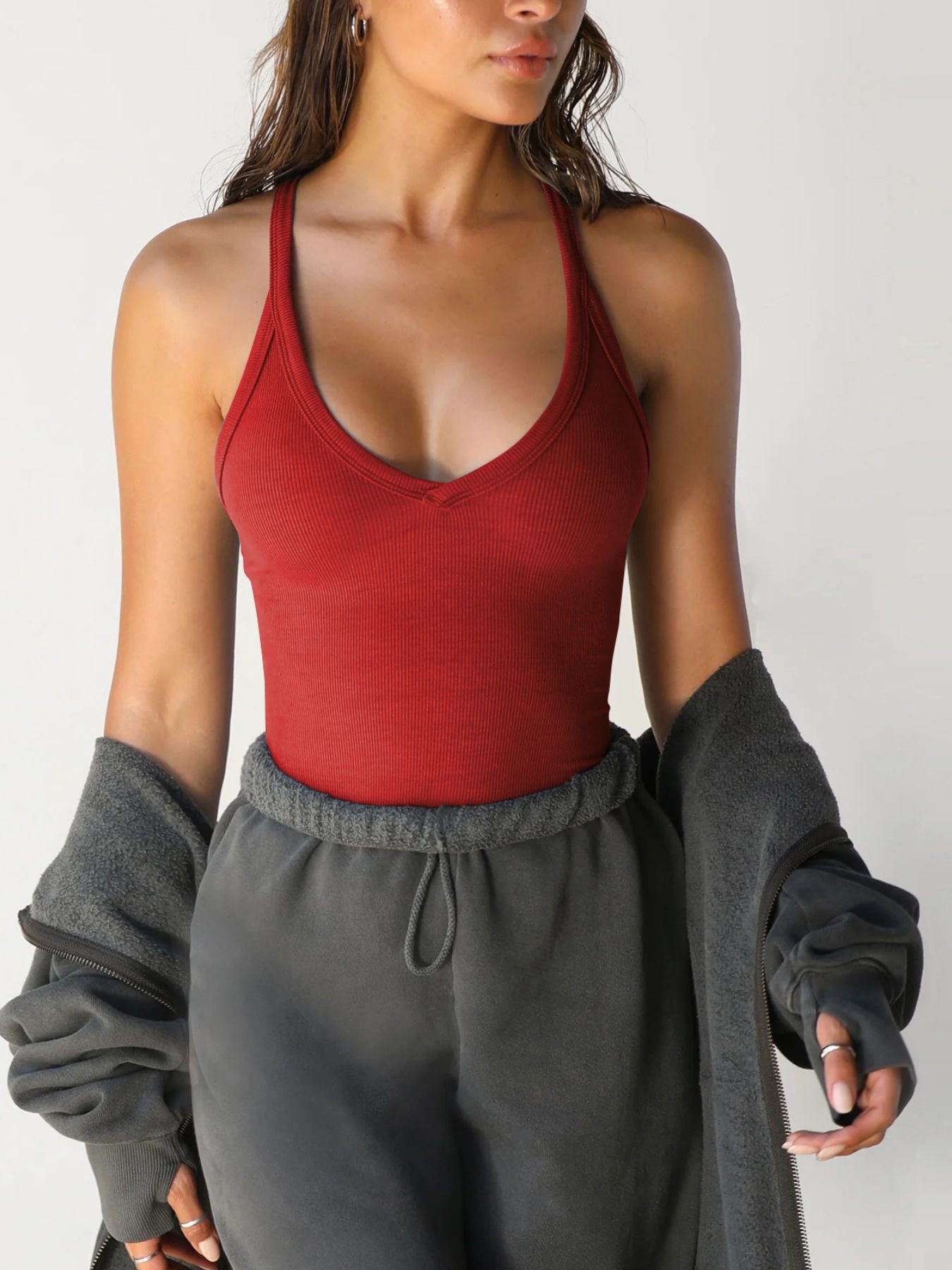 MerryMillRibbedV-NeckHalterTankTop6
